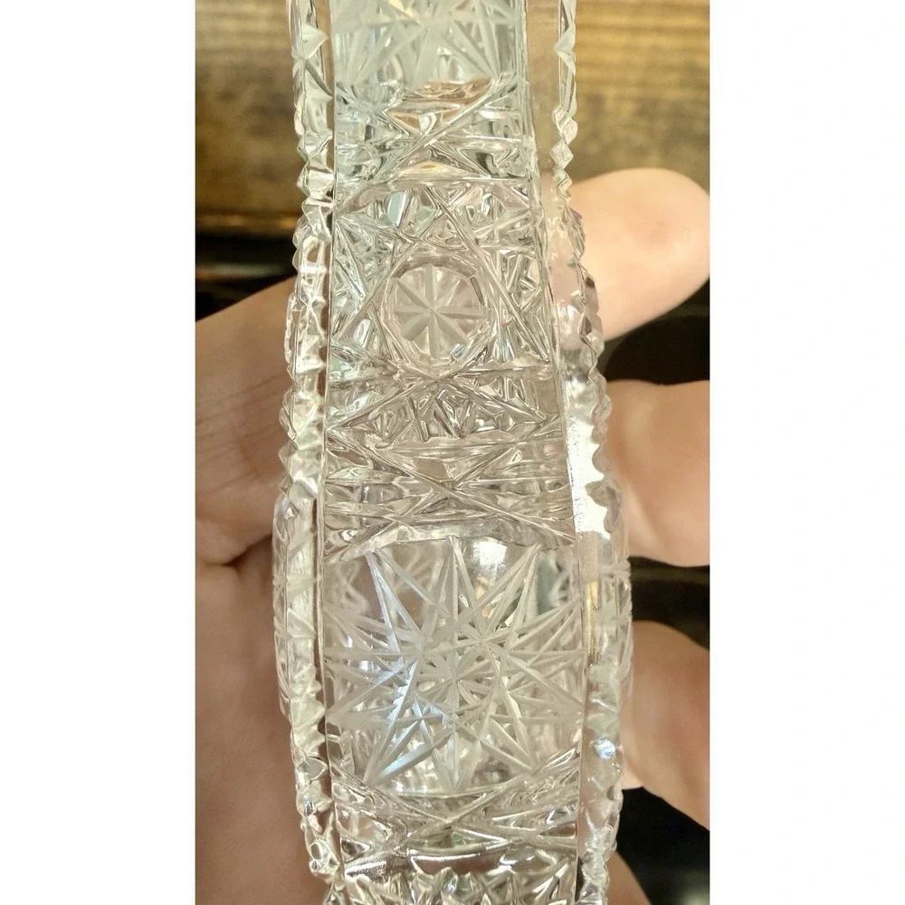 Vintage Czechoslovakia 24% Lead Crystal Hand Cut Vase & Bowl Set 500PK